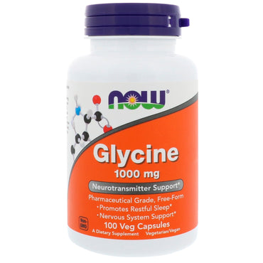 Now Foods, Glycine, 1 000 mg, 100 capsules végétales
