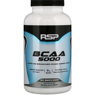 RSP Nutrition, BCAA 5000, 5000 mg, 240 cápsulas