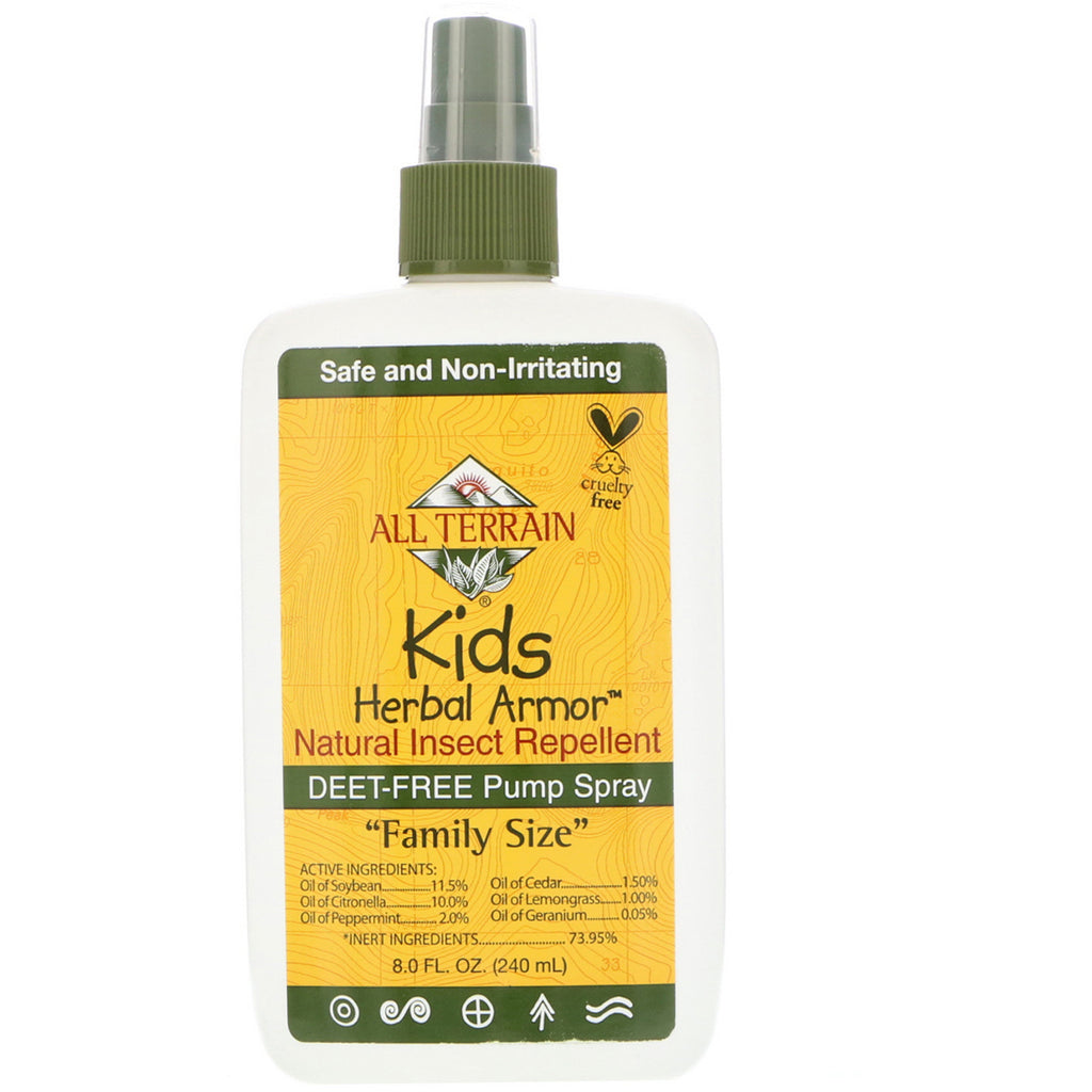 Alt terræn, urterustning til børn, naturligt insektmiddel, 240 ml