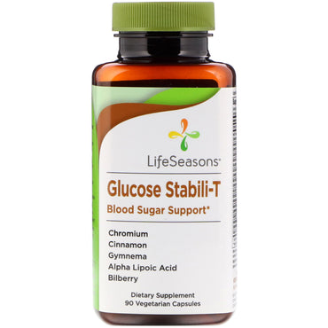 LifeSeasons, Soporte de azúcar en sangre Stabili-T con glucosa, 90 cápsulas vegetarianas