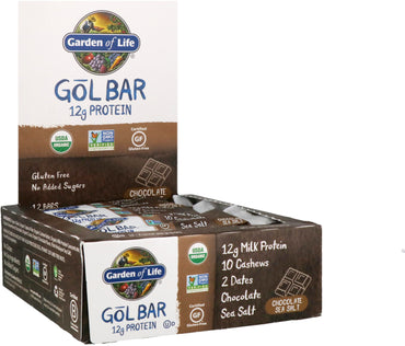Garden of Life GOL Bars Chocolate Sea Salt 12 Bars 2.11 oz (60 g) Each