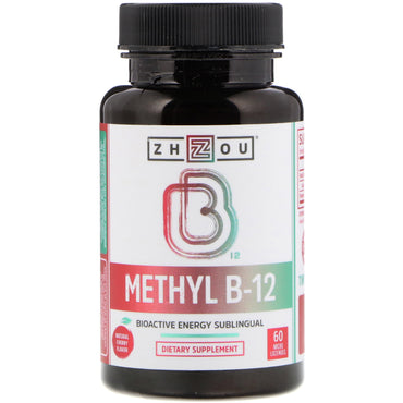 Zhou Nutrition, Methyl B-12, Bioactive Energy Sublingual, Natural Cherry Flavor, 60 Micro Lozenges