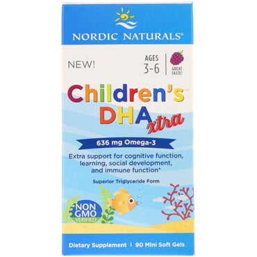 Nordic Naturals, Children's DHA Xtra, Berry Punch, 636 mg, 90 Mini Soft Gels