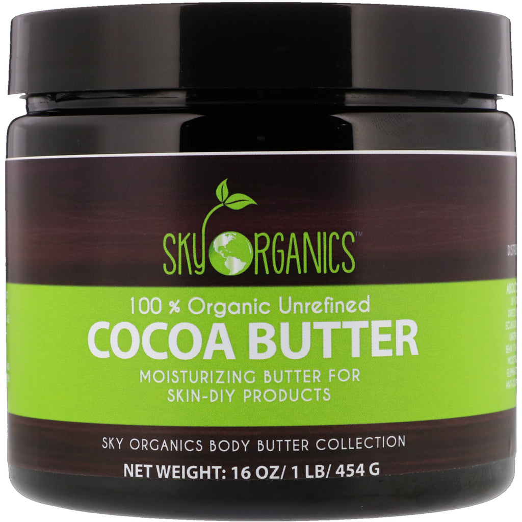 Sky s, beurre de cacao, 100 % non raffiné, 16 fl oz (454 g)