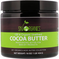 Sky s, Cocoa Butter, 100%  Unrefined, 16 fl oz (454 g)