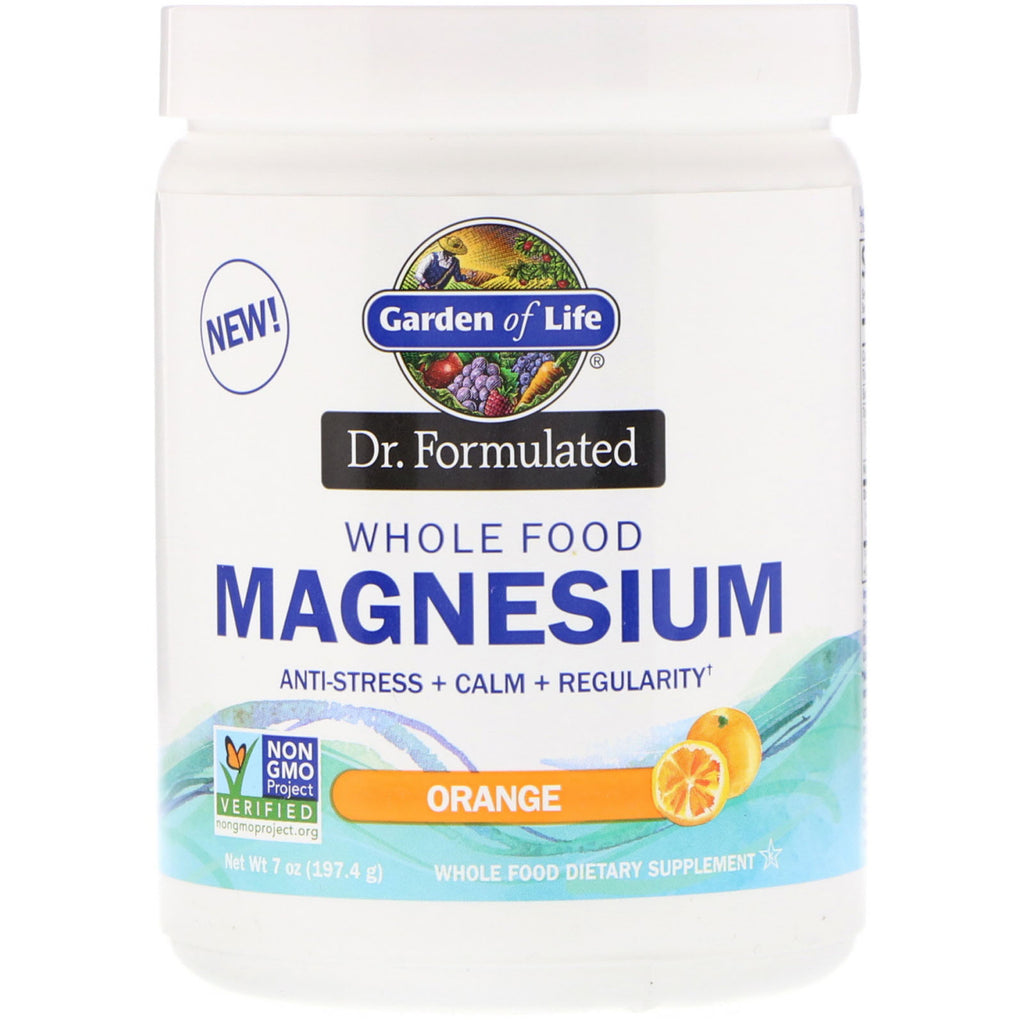 Garden of Life, Dr. Formulated, poudre de magnésium pour aliments entiers, orange, 7 oz (197,4 g)