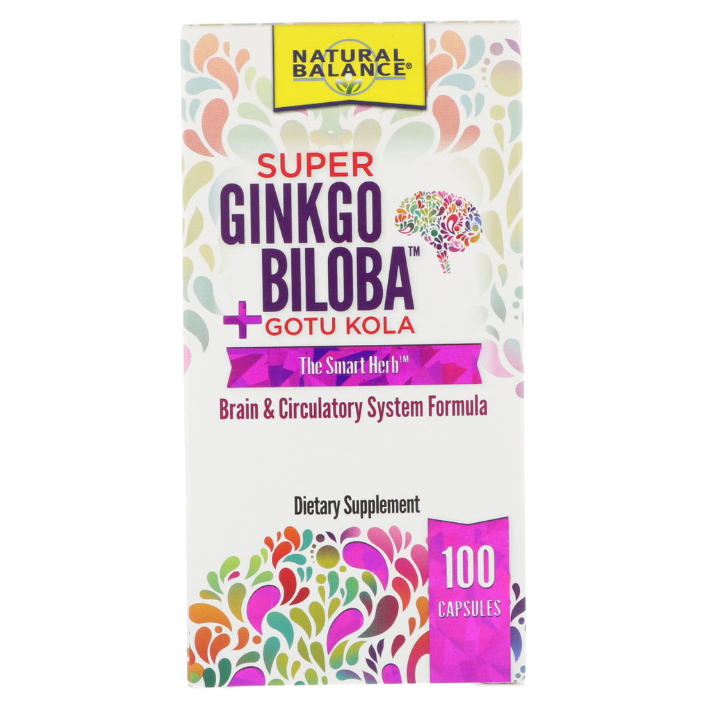 Équilibre naturel, Super Ginkgo Biloba + Gotu Kola, 100 gélules