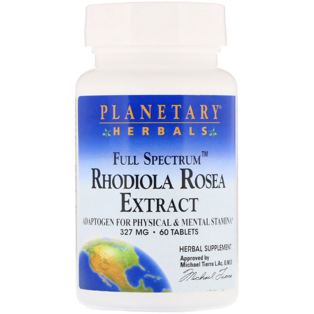 Planetary Herbals, Estratto di Rhodiola Rosea, Spettro completo, 327 mg, 60 compresse