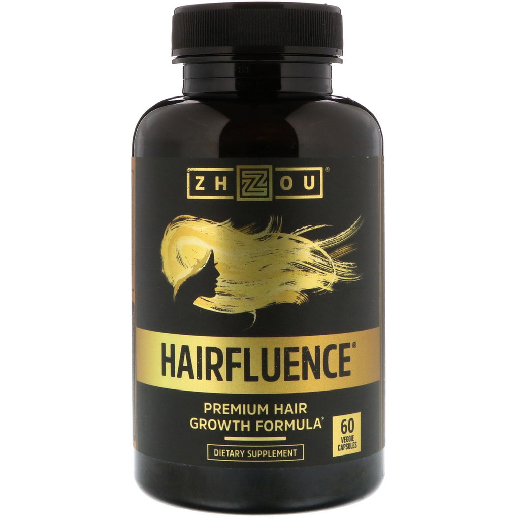 Zhou nutrition hairfluence formule premium pour la croissance des cheveux 60 capsules végétales