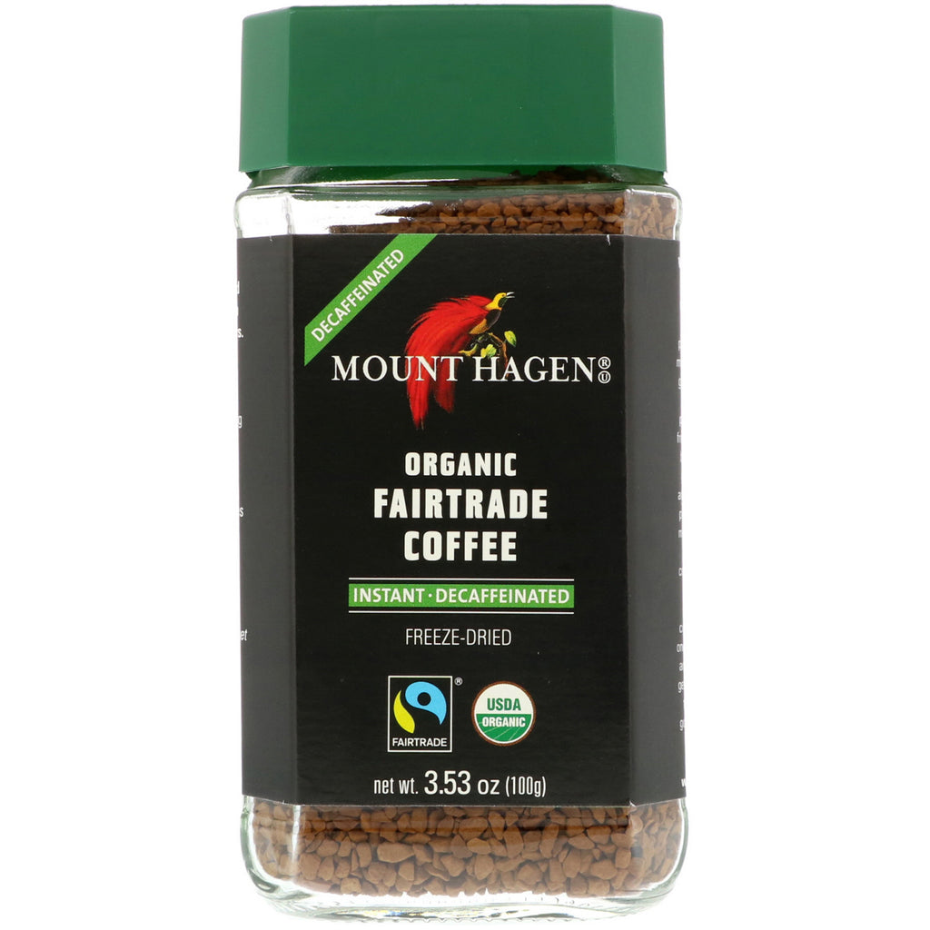 Mount Hagen, cafea Fairtrade, instant, decofeinizată, 3,53 oz (100 g)