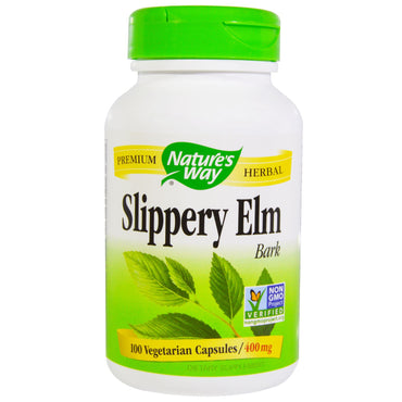Nature's Way, Slippery Elm Bark, 400 mg, 100 vegetarische Kapseln