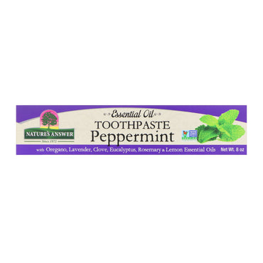 Nature's Answer, Essential Oil Toothpaste, Peppermint, 8 oz