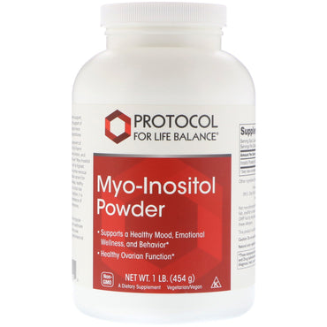 Protocole pour l'équilibre de la vie, poudre de myo-inositol, 1 lb (454 g)