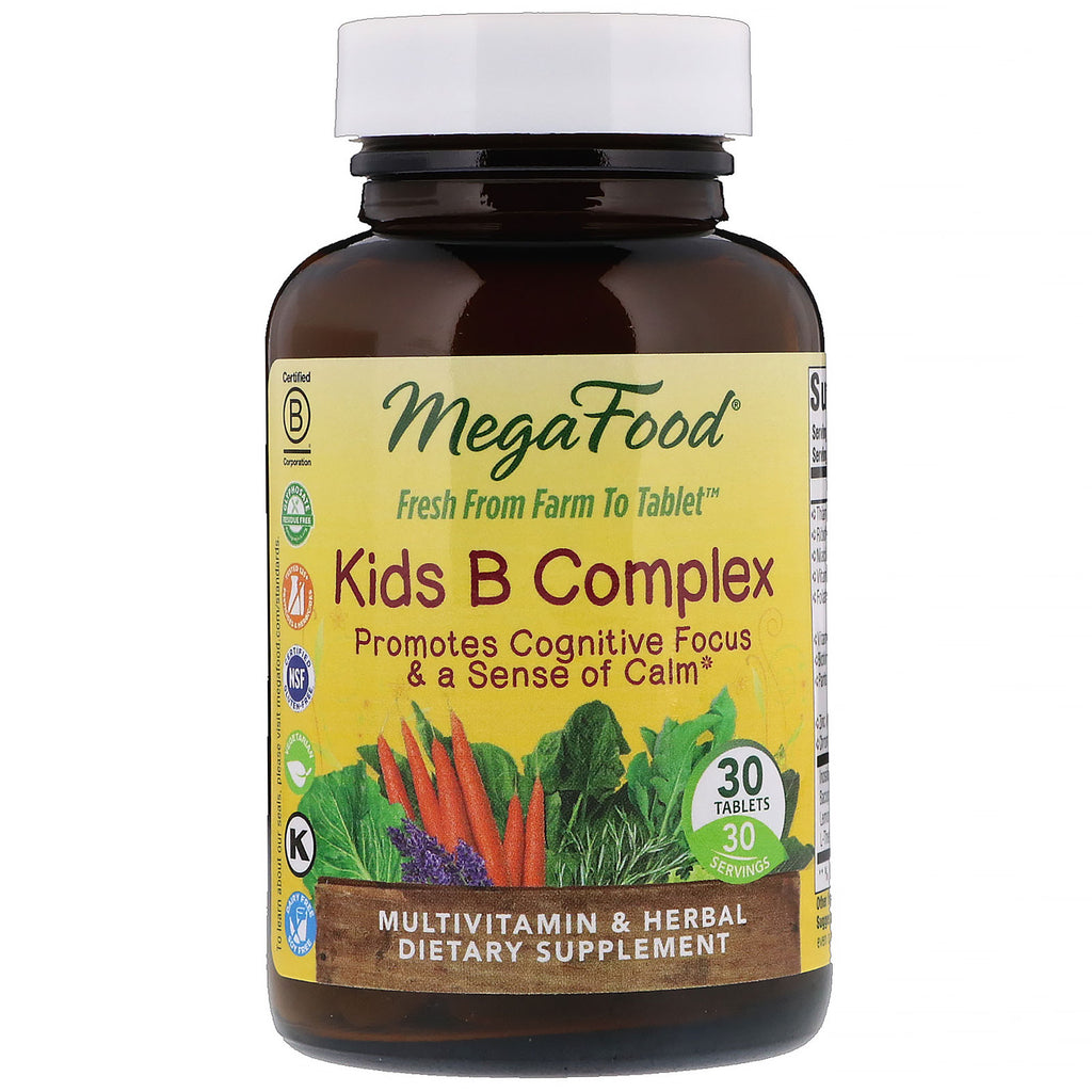 Megafood, complexo b infantil, 30 comprimidos