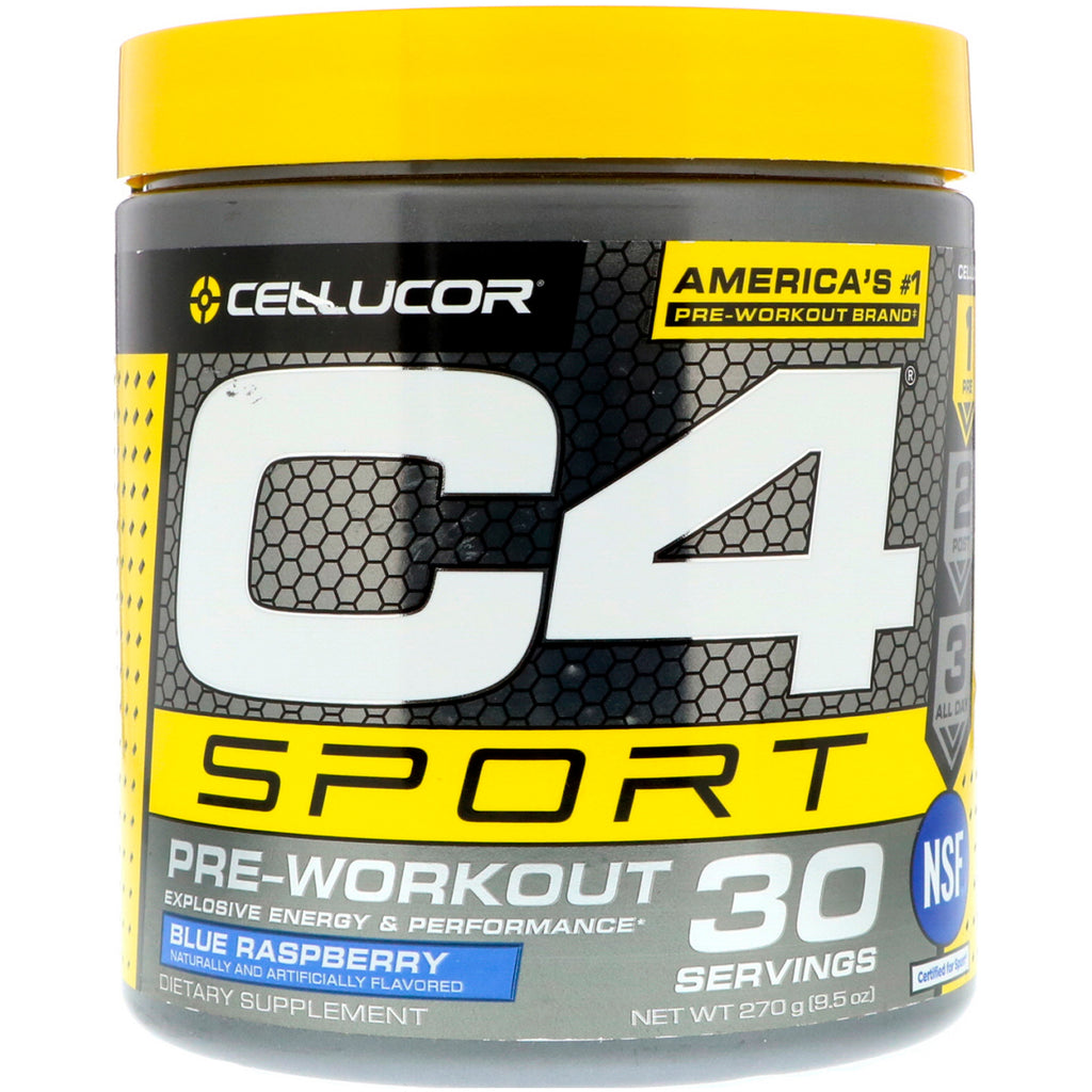 Cellucor, C4 Sport, pre-antrenament, zmeură albastră, 9,5 oz (270 g)