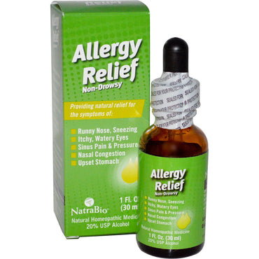 NatraBio, Alivio de las alergias, Sin somnolencia, 1 fl oz (30 ml)