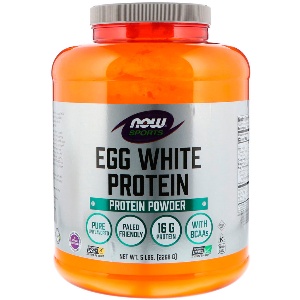 Now Foods, sport, pudră proteică de albuș de ou, 5 lb (2268 g)