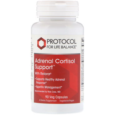 Protocol for Life Balance, suporte de cortisol adrenal, 90 cápsulas vegetais