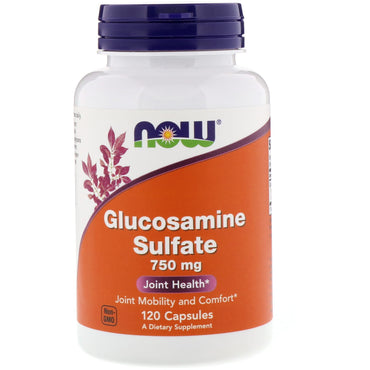 Now Foods, Sulfat de glucozamină, 750 mg, 120 capsule