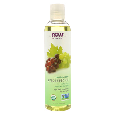 Now Foods, Soluciones, Aceite de semilla de uva, 8 fl oz (237 ml)