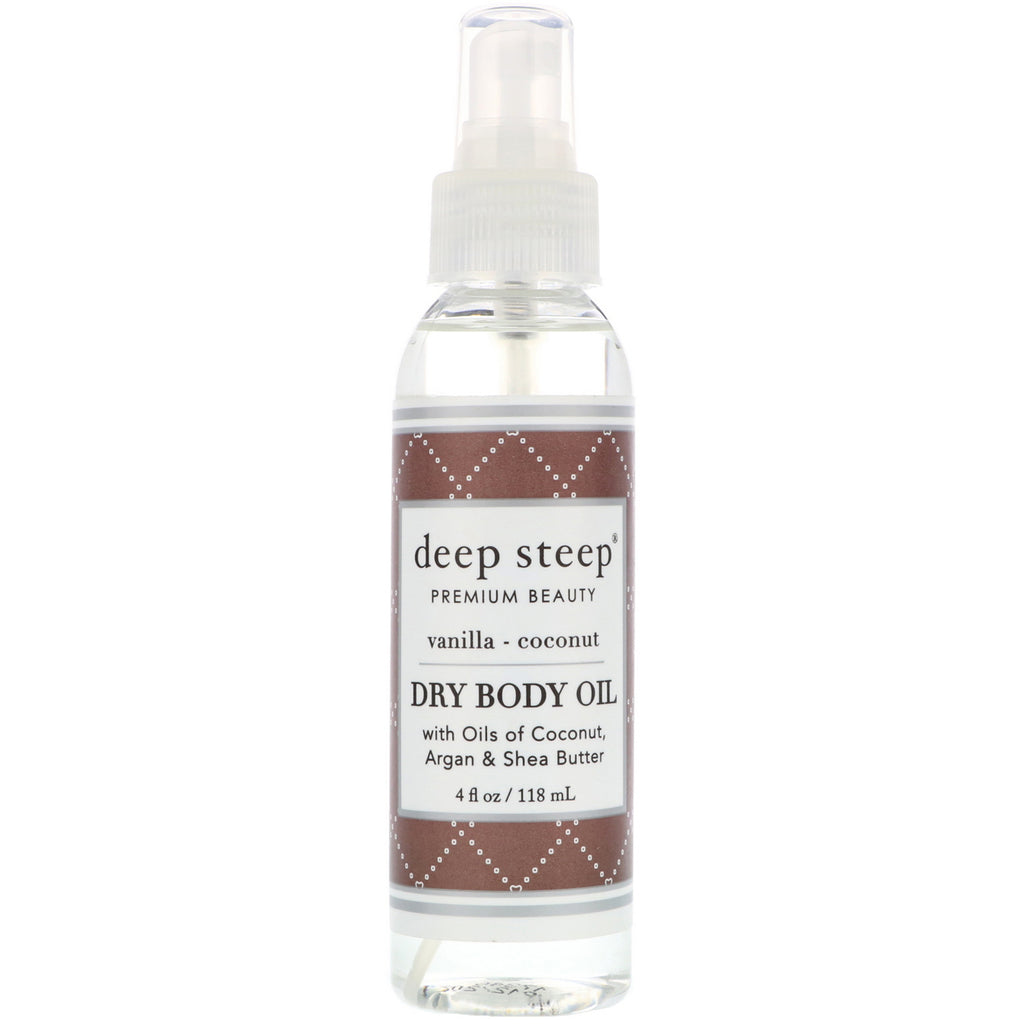 Deep Steep, Dry Body Oil, Vanilla - Coconut, 4 fl oz (118 ml)