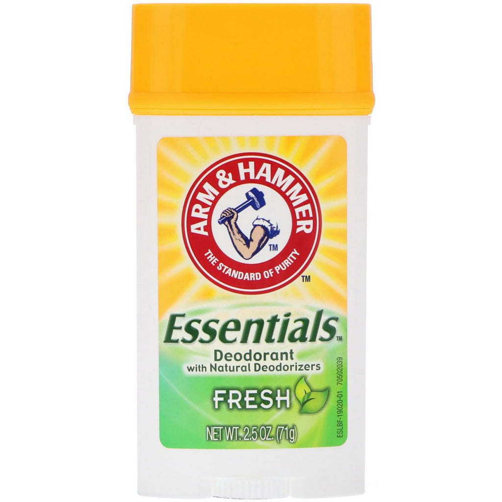Arm & Hammer, Essentials Natural Deodorant, For menn og kvinner, fersk, 2,5 oz (71 g)