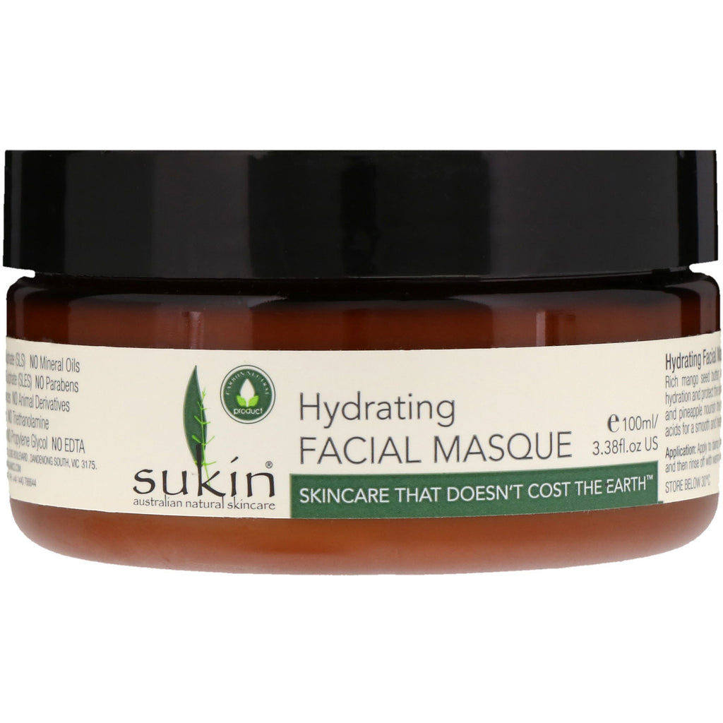 Sukin, maschera viso idratante, 3,38 fl oz (100 ml)