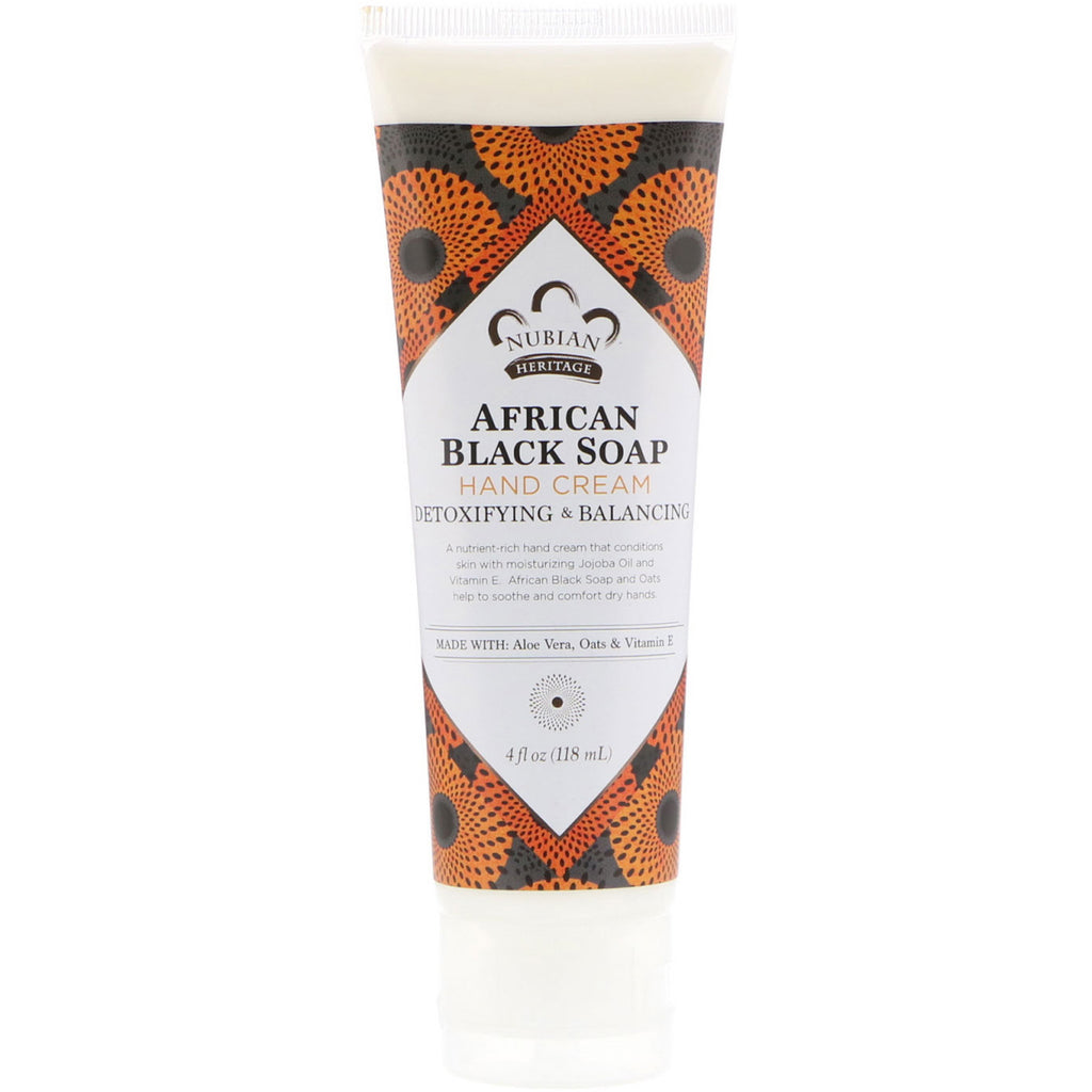 Patrimonio nubiano, sapone nero africano, crema per le mani, 4 fl oz (118 ml)