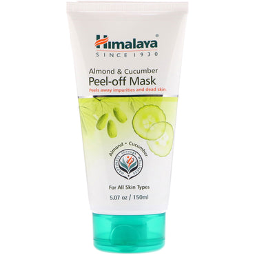 Himalaya, Máscara Peel-off, Para Todos os Tipos de Pele, Amêndoa e Pepino, 150 ml (5,07 fl oz)