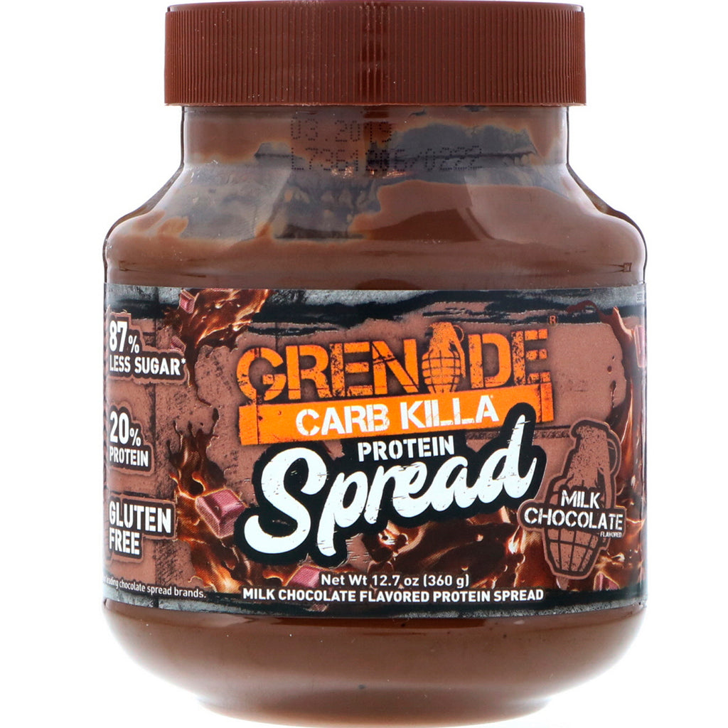 Grenade, Carb Killa Protein Spread, ช็อกโกแลตนม, 12.7 ออนซ์ (360 กรัม)