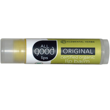 All Good Products, All Good Lips, Baume à lèvres certifié, Original, 4,25 g