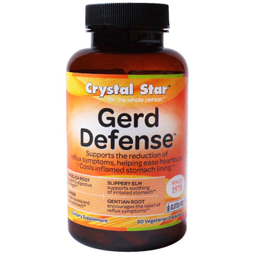 Crystal Star, Gerd Defense, 60 cápsulas vegetais