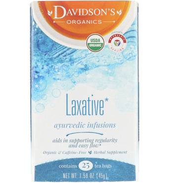 Davidson's Tea, , Ayurvedic Infusions, Laxative, 25 Tea Bags, 1.58 oz (45 g)