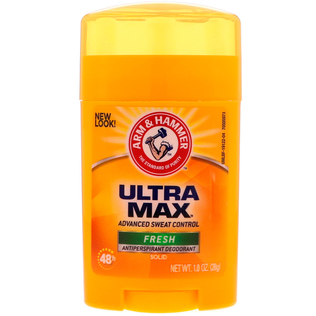 Arm & Hammer, UltraMax, Antyperspirant w postaci stałego dezodorantu, Dla mężczyzn, Świeży, 1,0 uncji (28 g)