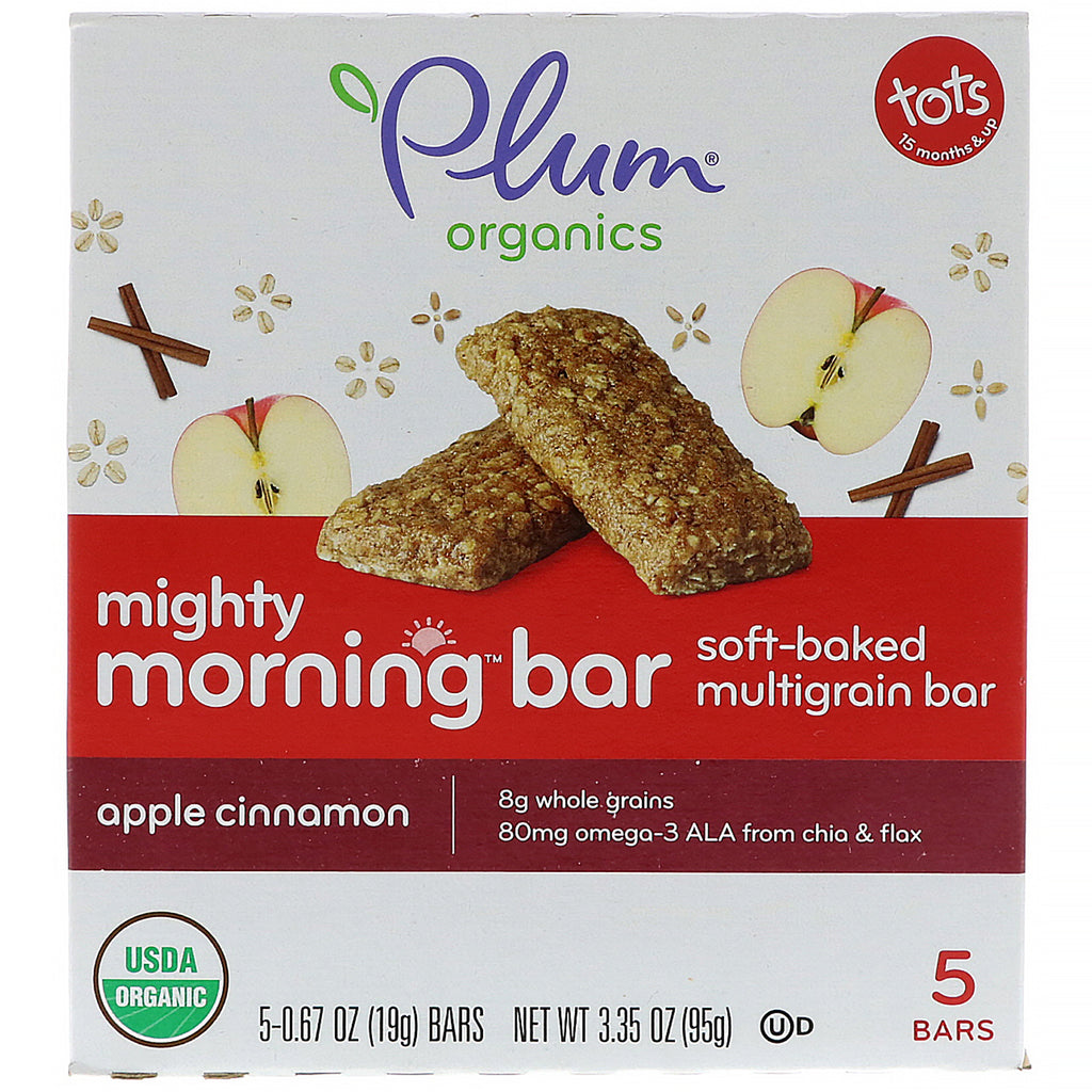 Plum s Mighty Morning Bar Tots Apple Cinnamon 5 Bars 0.67 oz (19 g) Each