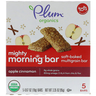 Plum s Mighty Morning Bar Tots Pomme Cannelle 5 barres 0,67 oz (19 g) chacune