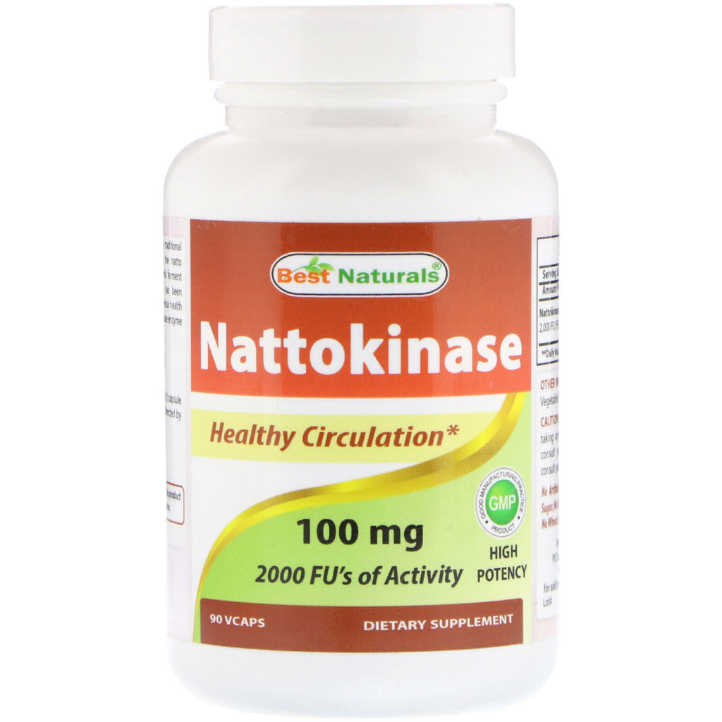 Best Naturals、ナットウキナーゼ、100 mg、90 Vcaps