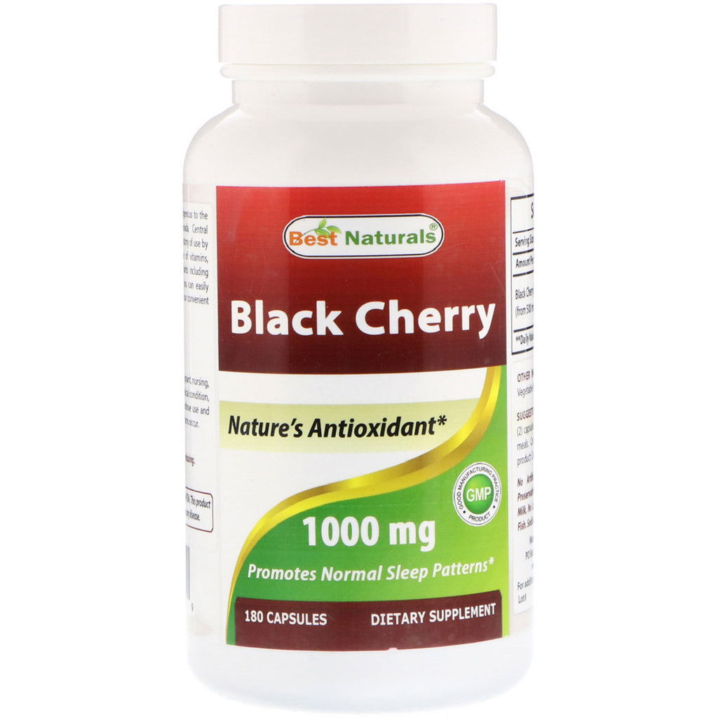 Best Naturals, zwarte kers, 1000 mg, 180 capsules