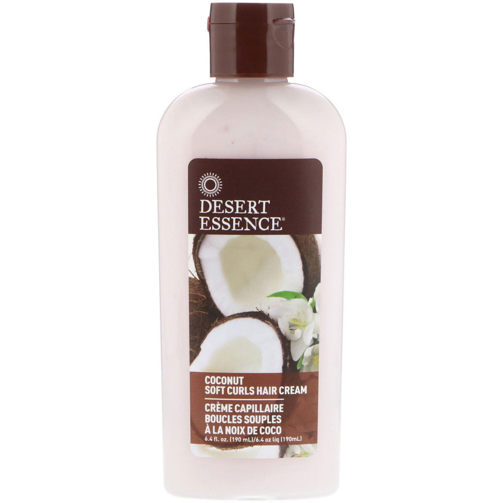 Desert Essence, Soft Curls-haarcrème, kokosnoot, 6.4 fl oz (190 ml)