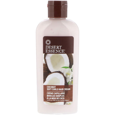 Desert Essence, Soft Curls Hair Creme, Kokosnød, 6,4 fl oz (190 ml)