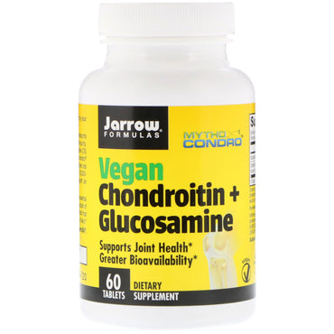 Fórmulas Jarrow, condroitina vegana + glucosamina, 60 comprimidos