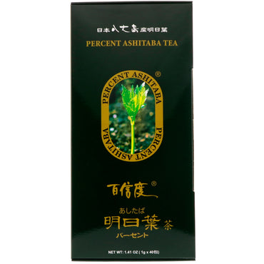 Percent Ashitaba, Porcentaje de té Ashitaba, 40 bolsitas de té, 1.41 oz