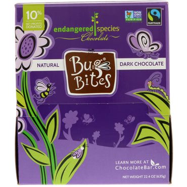 Sjokolade av truede arter, insektbitt, naturlig mørk sjokolade, 635 g (22,4 oz)