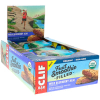 Clif Bar Energy Bar Fruit Smoothie Filled Wild Blueberry Acai 12 Bars 1.76 oz (50 g) Each