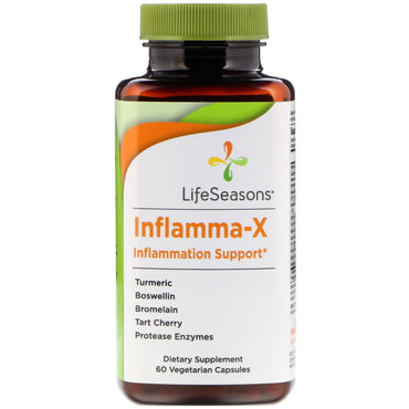 LifeSeasons, Inflamma-X, apoyo para la inflamación, 60 cápsulas vegetarianas