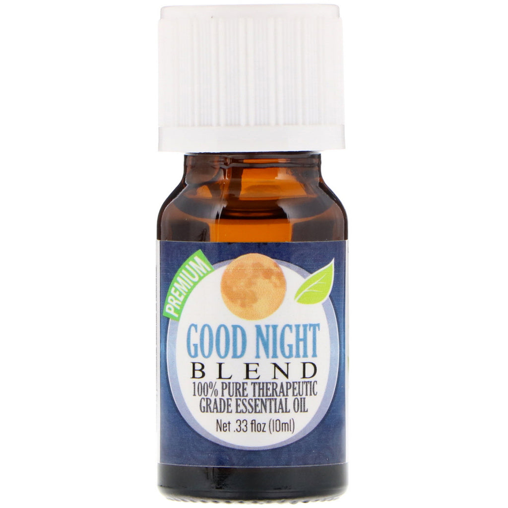 Helbredende løsninger 100 % ren æterisk olie af terapeutisk kvalitet Good Night Blend 0,33 fl oz (10 ml)