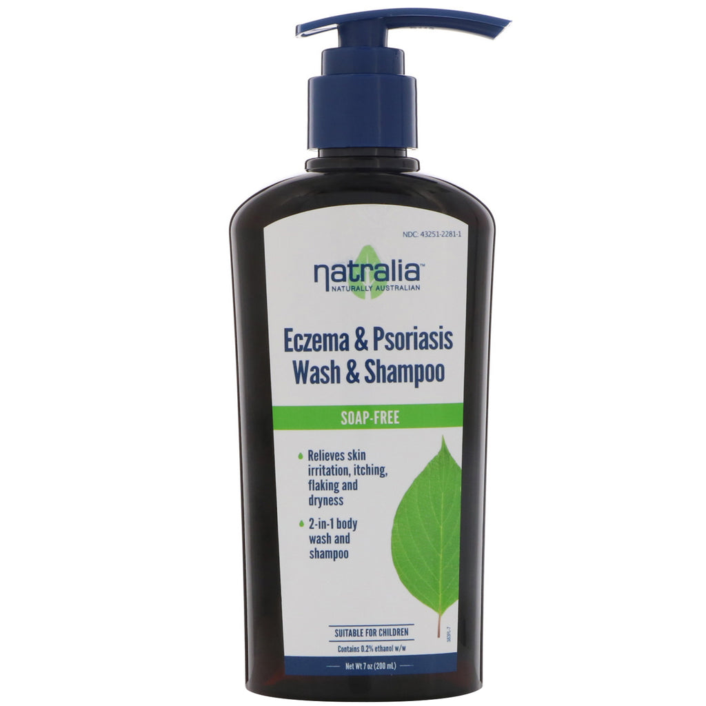 Natralia, Eczeem & Psoriasis Was- en shampoo, 7 fl oz (200 ml)
