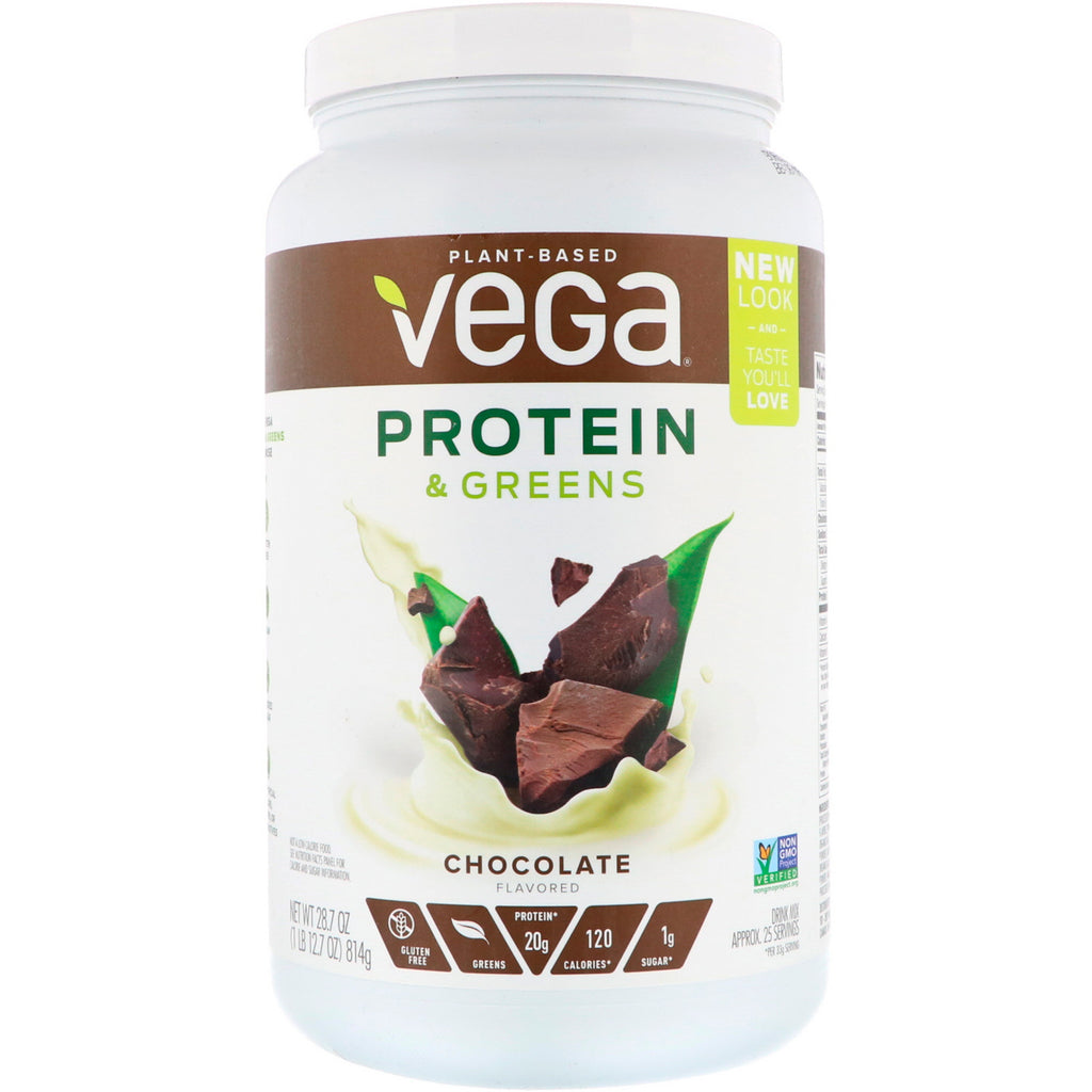 Vega, protein og grønt, sjokoladesmak, 28,7 oz (814 g)