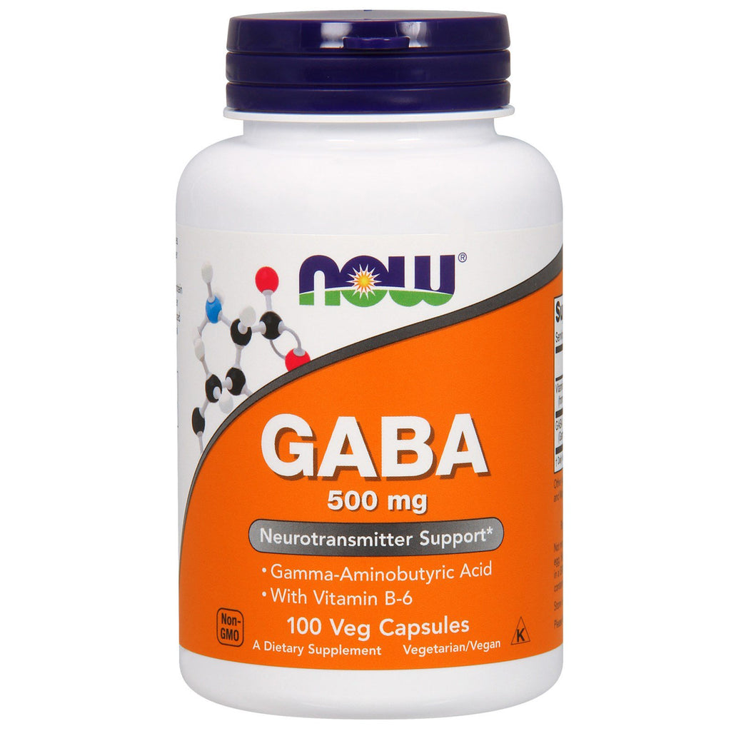 Now Foods, GABA, 500 mg, 100 Cápsulas Vegetais
