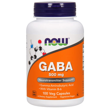 Now Foods, GABA, 500 mg, 100 vegetabilske kapsler